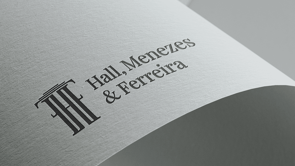 The logo pressed into paper stock