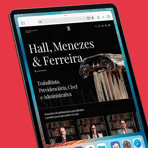 The Hall, Menezes & Ferreira site on a tablet