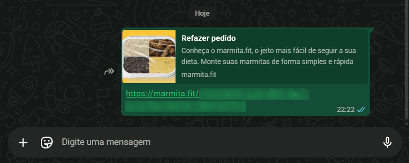Link previews generated for a preset marmita