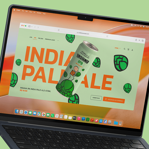 The Insana storefront open on a laptop
